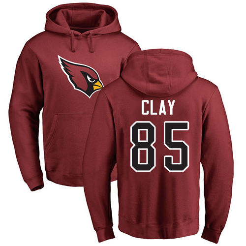 Arizona Cardinals Men Maroon Charles Clay Name And Number Logo NFL Football #85 Pullover Hoodie Sweatshirts->women nfl jersey->Women Jersey